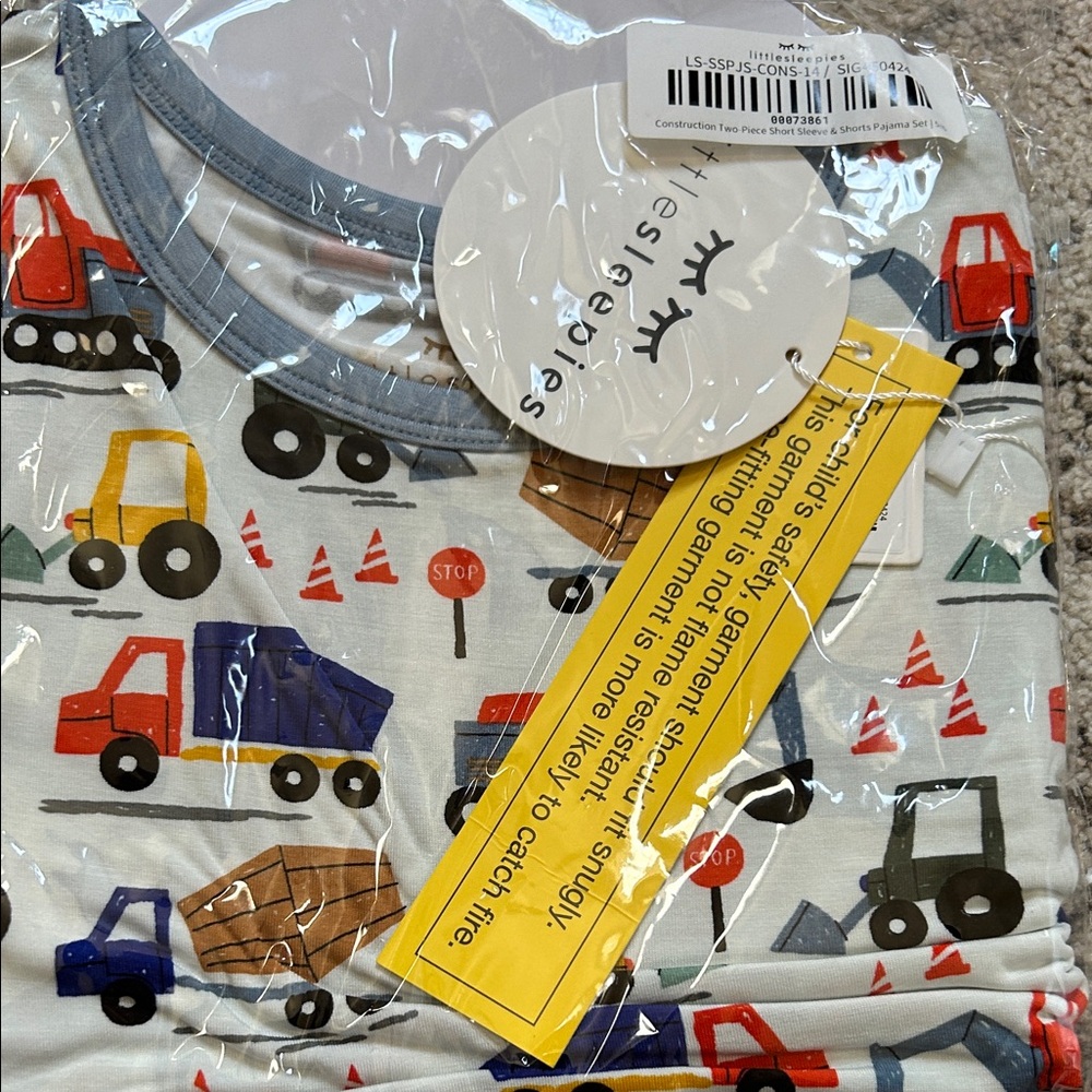 Resleries Kids Construction Pajama Set - Trucks & Cones